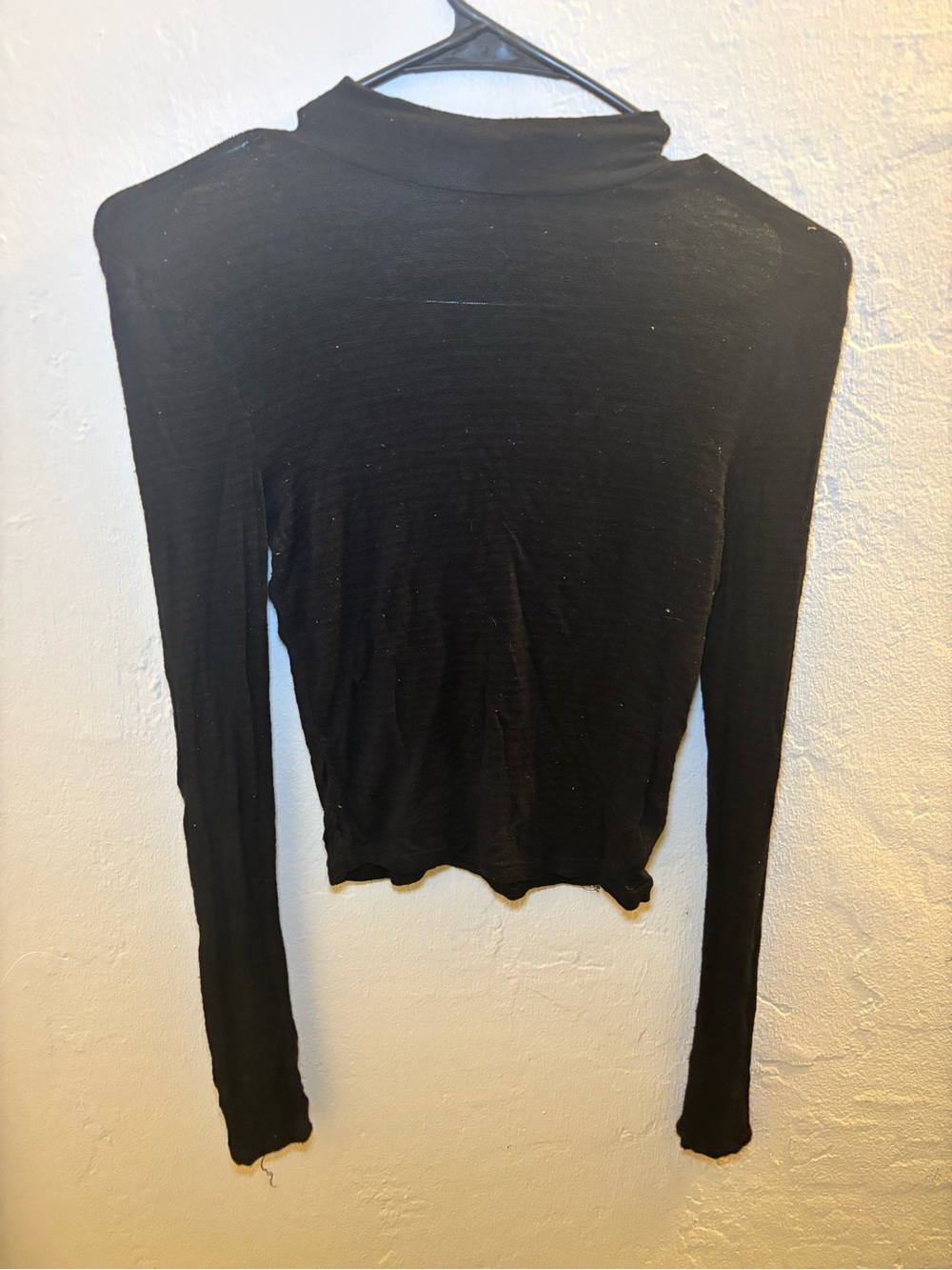 Black Long Sleeve Mock Neck Women’s Top